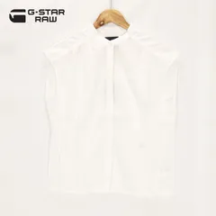 80％オフ 訳あり 正規品 ジースターロゥ G-Star RAW ノースリーブシャツ XS S レディース Sサイズ Mサイズ ホワイト レーヨン×コットン スタンドカラー PARGE BLOUSE SHIRT D14162-8983-111