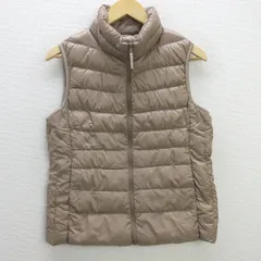 U■ユニクロ/UNIQLO フルジップ ウルトラライトダウンベスト/ナイロン 【L】薄茶系/LADIES/1【中古】
