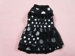 as know as de wan アズノウアズデワン　Pサイズ　ドットフリルMIXワンピース　ブラック　中古 定価9790円
