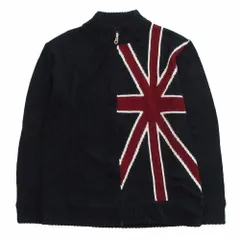 BURBERRY BLACK LABEL バーバリーブラックレーベル ユニオンジャック ニットジャケット ジップアップ サイズL メンズ 【中古】