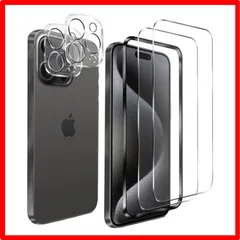 【セール中】15 Pro Max Akkerds 【2枚+2枚】対応 iphone 15 pro max 用のガラスフィルム2枚 + カメラフィルム 強化ガラス