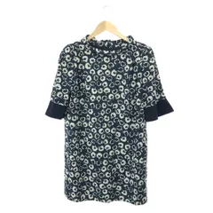 芦田淳 大きな花柄 半袖 ミモレ丈 コットンワンピース 