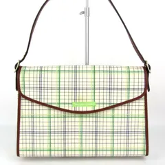 サマンサタバサ ショルダーバッグ チェック 肩掛け ブランド 鞄 カバン レディース ベージュ×グリーン Samantha Thavasa 【中古】