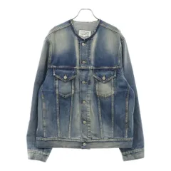 Maison Margiela 14 (メゾンマルジェラ) 21AW ウォッシュド ノーカラー デニムジャケット インディゴ S50AM0527 S30561のサムネイル