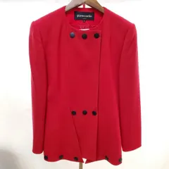 #anc ピエール・カルダン pierrecardin ジャケット 9 赤 ノーカラー スナップボタン レディース [923893]のサムネイル