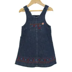 ミキハウス サロペット ジャンパースカート デニム 日本製 キッズ 女の子用 100サイズ インディゴ MIKIHOUSE 【中古】