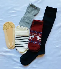 【新品未使用】【レディース２２～２５】異種類ソックス５足セット