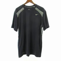 ナイキ NIKE ドライフィット 美品 Tシャツ カットソー ジャージ 大きいサイズ 半袖 黒 ブラック XL 1215 ●ECO