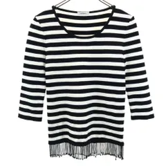 マックスアンドコー ボーダー 7分袖 Tシャツ L ホワイト系 MAX&CO レディース 古着 【240405】のサムネイル