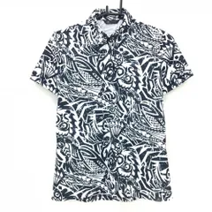 ★SALE価格★【超美品】アディダス 半袖ポロシャツ ネイビー×白 総柄 ADICROSS レディース OT(XL) ゴルフウェア adidas