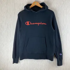 Champion チャンピオン スウェット パーカー デカロゴ ロゴ刺繍 ブラック Mサイズ メンズ 古着 ストリート アメカジ