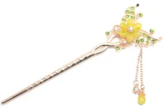 簪 かんざし 一本 和装 着物 髪飾 アンティーク フラワー 花 蝶 ちょう 緑