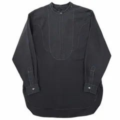 6 ROKU BEAUTY&YOUTH B&Y ロク ビューティーアンドユース BAND COLLAR SHIRT バンドカラーシャツ ブラウス チュニック 長袖 8611-242-0095 38 黒 ブラック 0506