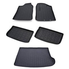 プロボックス サクシード NSP160V NCP160V 2021(R3).12 - ハイブリッド車 3Dラゲッジ+ラバーマット 1〜2列目 1台分 お買い得セット ブラック 防水 防汚 防傷