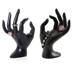 siawadeky 指輪 ディスプレイスタンド 2個セット 手状 アクセサリー ハンドトルソー ジュエリー ブレスレット 樹脂製 リングホルダー 女性 ジュエリー リング 宝石 ホルダー 手 マネキン 店舗 販売 撮影 展示用