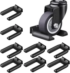 JUSTVEL キャスター ストッパー キャスター止め 固定ストッパー 敷くだけズレない キャリーケース 椅子 ゲーミングチェア ゴム 家具固定 床保護(ブラック8個)