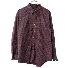 LAUREN RALPH LAUREN 長袖 チェックシャツ XL～ レッド マルチカラー ローレン ラルフローレン ボダンダウン 胸ポケット 春物 a710-6259のサムネイル