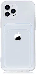 iphone ケース クリア 透明 ポケット付き 背面収納 カード収納 シンプル おもしろ ケース 耐衝撃 スマホケース 韓国 アイフォン カバー 軽量 おしゃれ  ペア   （iPhone X XS XR 11系）
