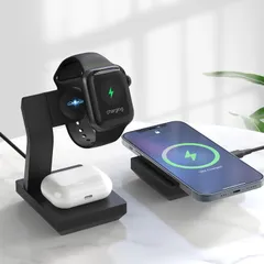 【人気商品】2-in-1 iWatch用ワイヤレス充電器スタンド Apple Watch SE/8/7/6/5/4/3に対応 スタンド充電器置き 卓上スタンド 2台同時充電 iPhone CASE 14/14 Pro/14 Pro Max/13/13 Pro/