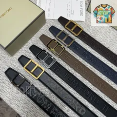 【今日WTO】Tom Ford トムフォード ダブルフェイスレザーベルト-NN08
