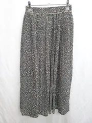 ◇ ⊂ AS KNOW AS PINKY　アズノゥアズピンキー 花柄 膝下丈 プリーツ スカート サイズM ブラック レディース P  【1408200023260】