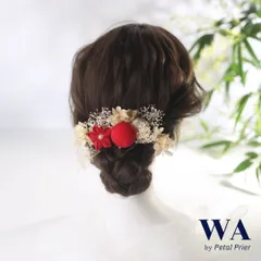 髪飾り 髪飾りセット 成人式 振袖 結婚式 ブライダル ヘッドドレス 卒業式 七五三 前撮り レッド ホワイト 赤 白 カスミソウ あじさい つまみ細工 ドライフラワー K-164