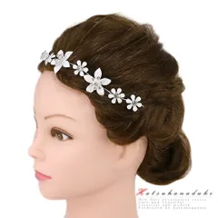 髪飾り 成人式 振袖 袴 花 ウェディング 白 シルバー ラインストーン ラメ 大きい キラキラ おしゃれ かわいい シンプル モノト No.10-0380