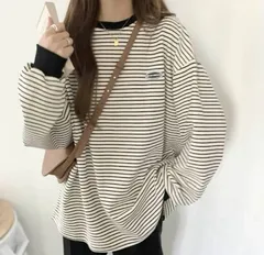 レディース トップス 長袖 tシャツ カットソー ボーダー おしゃれ ロンt