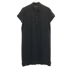 POLO RALPH LAUREN ポロラルフローレン フレンチスリーブ ポロ 膝丈ワンピース 4 ブラック レディース 古着