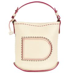 デルヴォー DELVAUX パン ミニ バケット ハンドバッグ レザー ホワイト レディース【中古】