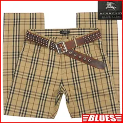 廃盤 BURBERRY BLACK LABE バーバリーブラックレーベル ノバチェック パンツ メンズ ベージュ 刺繍 バーバリー_ウエスト73cmから77cm一覧←SEULB屋着古← JJ1173