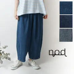 【新品】【nod ノッド】コットン デニム サーカス パンツ(w4466-58)レディース 春 夏 大人可愛い ゆったり ボールパンツ ワイド 体型カバー ナチュラル 服 おしゃれ コーディネート ブランド 人気 30代 40代 50代 ナチュランド
