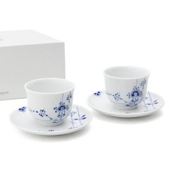 新品 ロイヤルコペンハーゲン 2500 ブルーパルメッテ 031 ペアティーセット 125ml Royal Copenhagen Blue Palmette 皿 ギフト 結婚祝い プレゼント 贈り物 食器セット ギフトセット