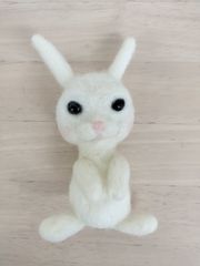 HA14-50　羊毛フェルト　白うさぎ　動物　マスコット　オーナメント　インテリア