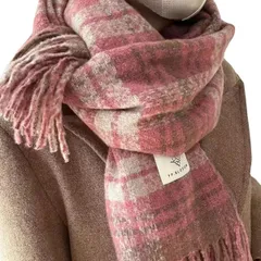 【在庫処分】[LZZOO] レディースマフラー チェック柄 マフラー 大判 ストール 人気 ファッション 冬 厚手 肩掛け 防寒 柔らかい 羽織り 通勤 通学 男女兼用 肌触り良い巻いて羽織ってアレンジ自在 あったか起毛 暖かい 冬定番マフラー