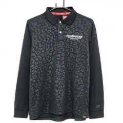 美品 ニューバランスゴルフ ポロシャツ メンズ サイズ4 長袖 総柄 レオパード 美品 ニューバランスゴルフ ポロシャツ メンズ サイズ4 長袖 総