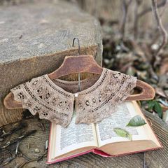 Euro vintage(ヨーロッパヴィンテージ) baten lace mini collar バテンレースのつけ襟 ベージュ