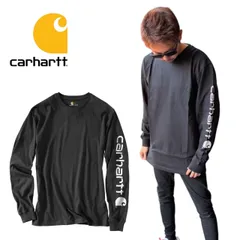 カーハート CARHARTT トップス 長袖Tシャツ ロンT K231 ブラック ロングスリーブ 袖ロゴ プリントロゴ ユニセックス コットン carhartt LONG SLEEVE GRAPHIC LOGO T-SHIRT 新品 正規品 未使用品