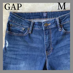 GAP ギャップ　デニム　ジーンズ　ダメージ　28 M 美脚　濃紺