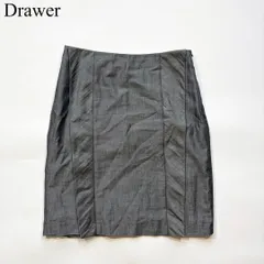 Drawer ドゥロワー カシミヤ cashmere スカート タック グレー 高級 モード 上品 大人 38のサムネイル