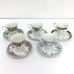 HOYA ホヤ honey Bone カップ&ソーサー 5客セット 花柄 柄違い 洋食器
