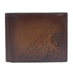 ベルルッティ BERLUTI カリグラフィ フィギュアコインウォレット 二つ折り財布 レザー ブラウン 中古 新入荷 OBB0606