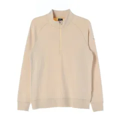 M Nike(ナイキ） ライトベージュ ハーフジップアップ ハーフネック パーカー スウェットシャツ