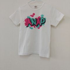 M1-01370 【KIDS】ANAP (アナップ) 半袖 Tシャツ 女児 (110) / 白 全体毛羽立ち有 タグ書き込み有 G