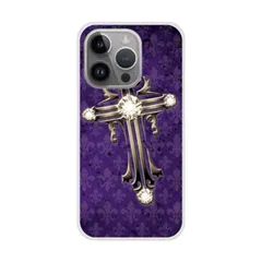 [iPhone15 Pro] iPhone14 ケース ハードケース アイフォン 15 Plus 14 Pro Max 13 12 11 SE 第3世代 第2世代 XS XR スマホケース スマホカバー 背面保護 メンズ ユリ 百合の紋章 クロス パープル