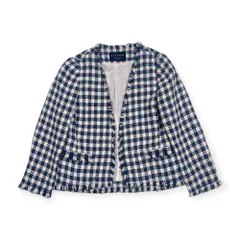 MACPHEE マカフィー チェック ジャケット 38/ブルー×ホワイト レディース トゥモローランド