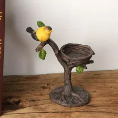 オブジェ 置物 ガーデンオーナメント 小鳥と鳥の巣 ガーデニング 庭 装飾 樹脂 インテリア 可愛い 室内 屋内 インテリア雑貨 玄関 リビング ダイニング インテリア小物 癒しグッズ 庭装飾 ギフト プレゼント