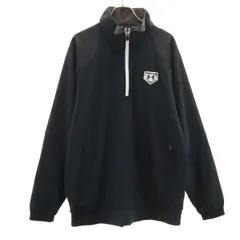 UNDER ARMOUR アンダーアーマー ハーフジップ ウインドブレーカー LG ブラック 裏トリコット プルオーバー メンズ 古着