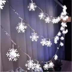 イルミネーション ライト 雪 バッテリー駆動 LED ホリデーパーティー クリスマス 白-1.5m 10leds白-1.5m 10ledsP_1