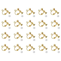 【数量限定】DIY ハンドメイド ピアスパーツ ネジバネ式 イヤリング金具 基礎金具 ジュエリー 丸皿タイプ 20個入 (ゴールド) 10ペア イヤリングパーツ YFFSFDC